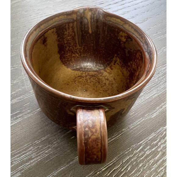 Iron Mountain Stoneware Pottery Roan Creamer Brown, Small Chip On Bottom See Pic - Picture 5 of 11